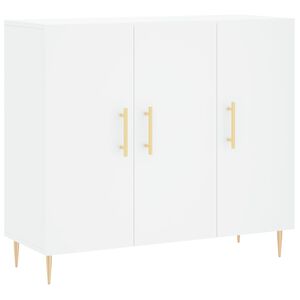 vidaXL Credenza Bianca 90x34x80 cm in Legno Multistrato