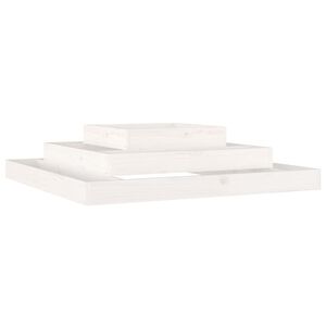 vidaXL Fioriera Bianca 110x110x27 cm in Legno Massello di Pino