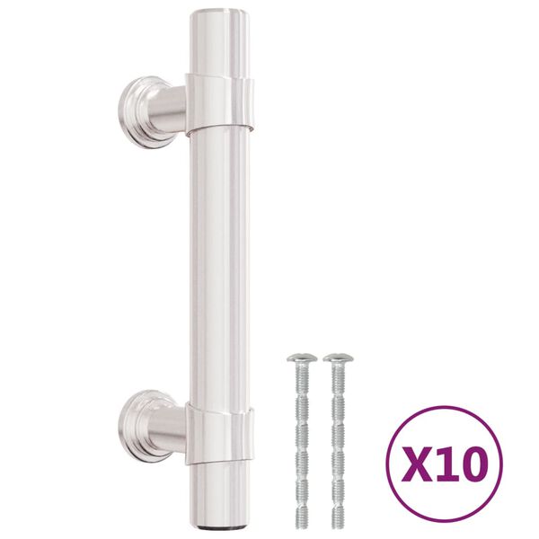 vidaXL Maniglie per Mobili 10pz Argento 64mm in Acciaio Inox
