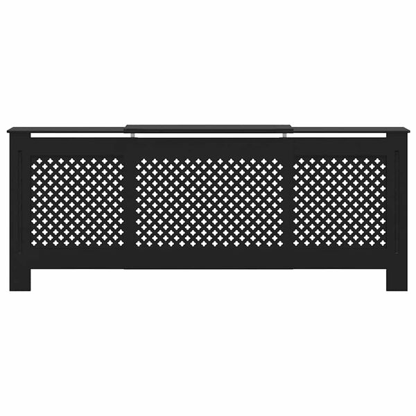vidaXL Copertura per Radiatore Nera in MDF 205 cm