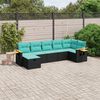 vidaXL Set Divani da Giardino 7 pz con Cuscini Grigio in Polyrattan