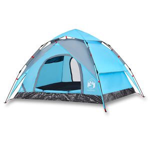 vidaXL Tenda a Cupola da Campeggio 3 Persone Blu a Rilascio Rapido