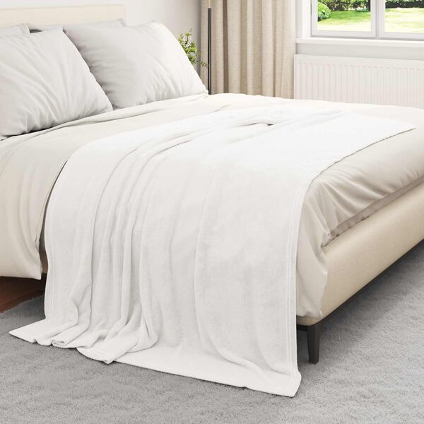 vidaXL Coperte da Pile 6 pcs Bianco 150 x 200 cm Panno