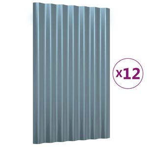 vidaXL Pannelli Tetto 12pz Acciaio Zincato Grigio 60x36cm