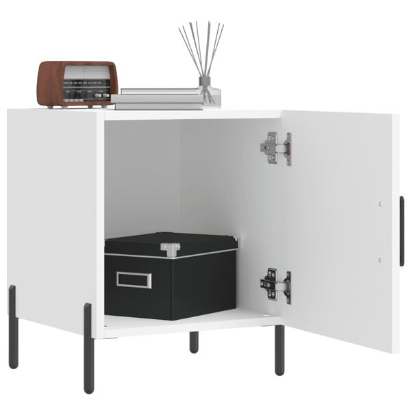 vidaXL Comodino Bianco 40x40x50 cm in Legno Multistrato