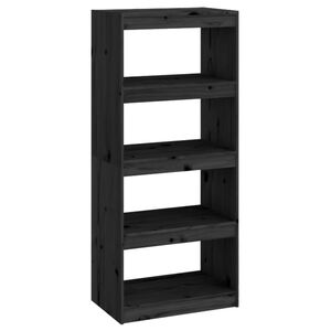 vidaXL Libreria/Divisorio Nero 60x30x135,5 cm Legno Massello di Pino