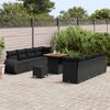 vidaXL Set Divano da Giardino con cuscino 11 pcs Nero polyrattan