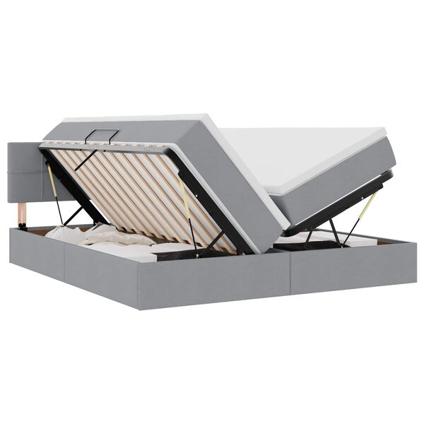 vidaXL Letto con testiera Grigio chiaro 180 x 200 cm Tessuto