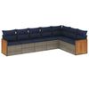 vidaXL Set Divani da Giardino 7 pz con Cuscini Grigio in Polyrattan