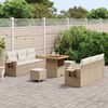 vidaXL Set Divano da Giardino con cuscino 9 pcs Beige polyrattan