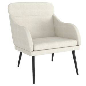 vidaXL Poltrona Crema 63x76x80 cm Velluto