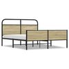 vidaXL Giroletto senza Materaso in Metallo Rovere Sonoma 160x200 cm
