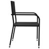 vidaXL Set da Pranzo da Giardino 7 pz Nero in Polyrattan e Acciaio