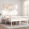 vidaXL Letto per Anziani con Testiera Bianco King Legno Massello