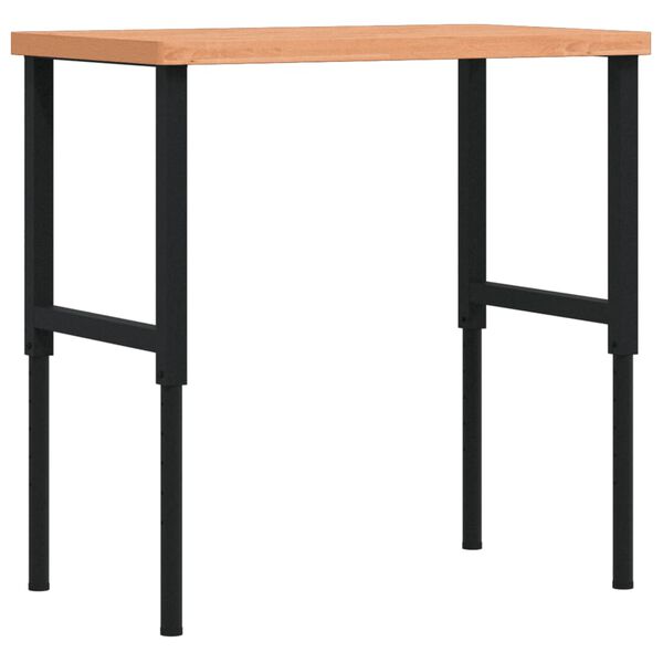 vidaXL Banco Lavoro 100x60x(73-99,5) cm Legno di Faggio Rettangolare