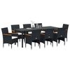 vidaXL Set da Pranzo per Giardino con cuscino 9 pcs Nero polyrattan