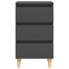 vidaXL Comodini con Gambe in Legno Massello 2pz Grigi 40x35x69 cm
