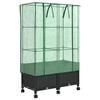 vidaXL Vaso da Giardino con Copertura per Serra e Ruote 2 pz Nero PP