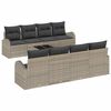 vidaXL Set Divano da Giardino 9 pz 8-Numero di posti Grigio polyrattan