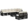vidaXL Set Divano da Giardino 9 pz Nero polyrattan