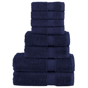 vidaXL Set ASciugamani SOLUND 8 pz Blu Navy 600 gsm