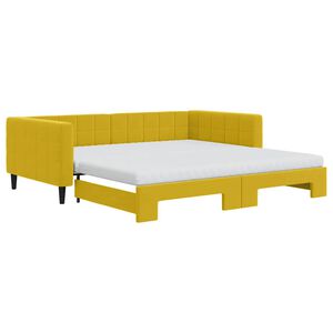 vidaXL Divano Letto Estraibile con Materassi Giallo 100x200 cm Velluto