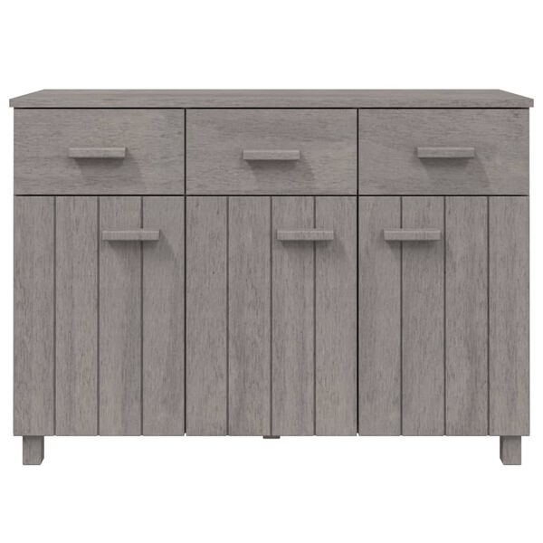 vidaXL Credenza HAMAR Grigio Chiaro 113x40x80cm Legno Massello di Pino