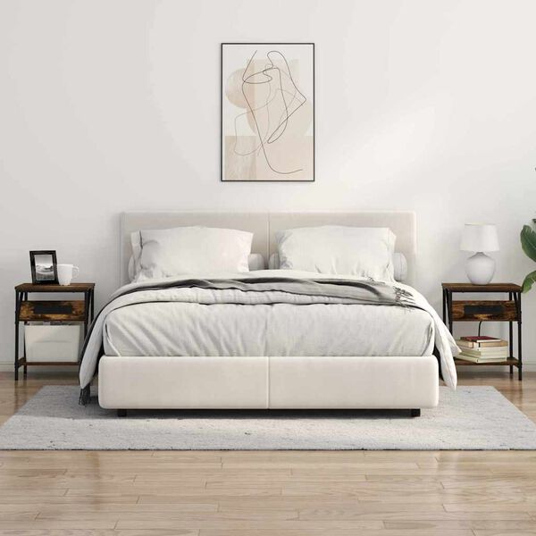 vidaXL Armadio da Notte 2 pcs Rovere fum&eacute; 38 x 30 x 48 cm