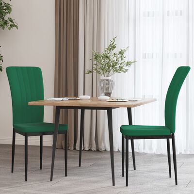 Set 2 sedie sala da pranzo in velluto verde chiaro poltroncine cucina  soggiorno