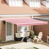 vidaXL Tenda Retrattile Rosso e Bianco 400 &times; 300 cm Tessuto