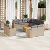 vidaXL Set Divano da Giardino 12 pz con Cuscini Beige Misto Polyrattan