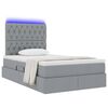 vidaXL Letto con contenitore e LED con led Grigio chiaro 120 x 190 cm