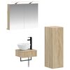 vidaXL Set di Armadi da Bagno 3 pz Rovere Sonoma 80 x 10,5 x 60,5 cm
