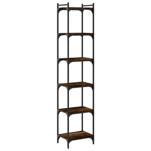 vidaXL Libreria a 6 Ripiani Rovere Fumo 40x30x188 cm Legno Multistrato