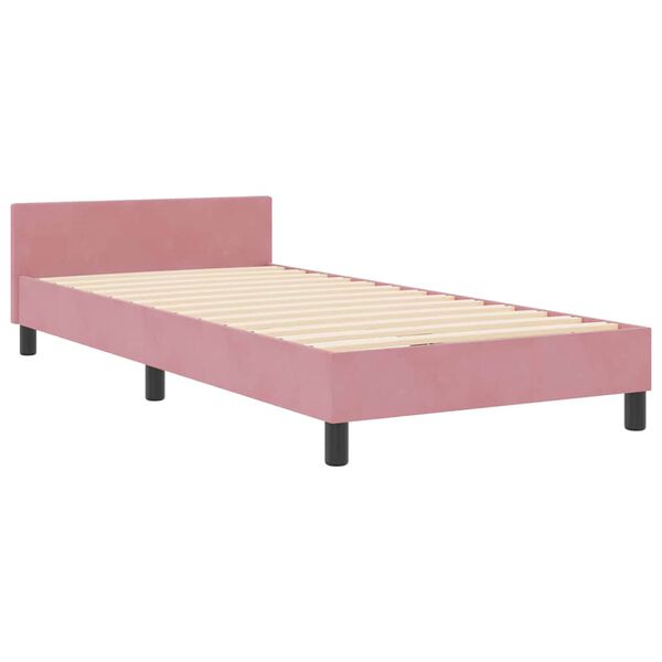 vidaXL Letto a molle con testiera Rosa 90 x 190 cm Velluto