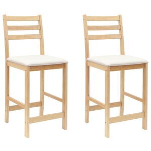 vidaXL Sedie da pranzo 2 pcs Naturale 40 x 47,5 x 99,5 cm