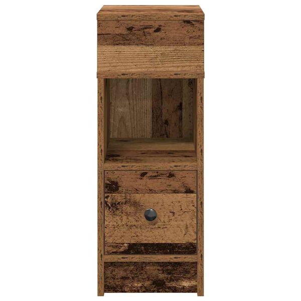 vidaXL Comodini 2 pz con Cassetto Legno Antico 25x31x66 cm