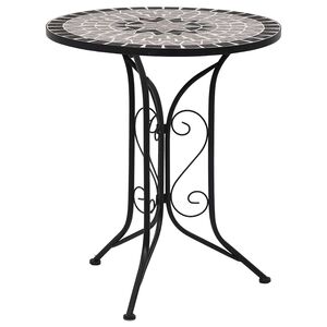 vidaXL Tavolino da Bistrot con Mosaico Grigio 60 cm in Ceramica