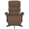 vidaXL Poltrona Reclinabile Massaggio e Poggiapiedi Marrone in Tessuto