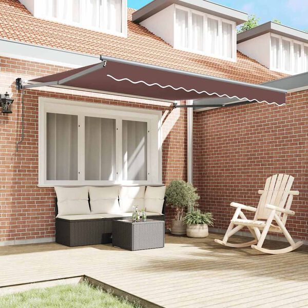 vidaXL Tenda da Sole Retrattile Automatica Marrone 300x250 cm