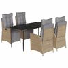 vidaXL Set Pranzo da Giardino 5 pz con Cuscini Beige Misto Polyrattan