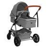 vidaXL Passeggino 3 in 1 Grigio Chiaro in Alluminio