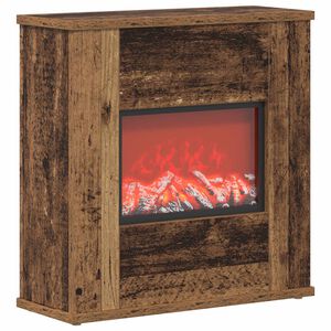 vidaXL Caminetto elettrico Legno antico 47 x 18 x 48 cm