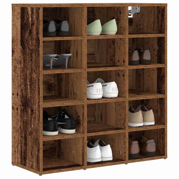 vidaXL Mobile per scarpe Legno vecchio 77,5 x 30 x 83,5 cm