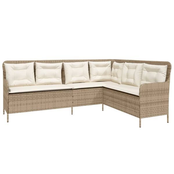 vidaXL Set Divani da Giardino 2 pz con Cuscini Beige in Polyrattan