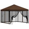 vidaXL Gazebo da giardino con pareti laterali 3 x 3 m Marrone