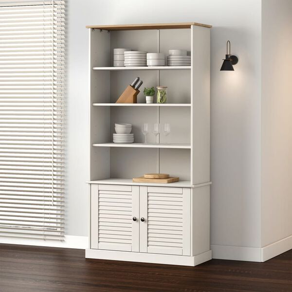 vidaXL Libreria VIGO 85x35x170 cm in Legno Massello di Pino Bianco
