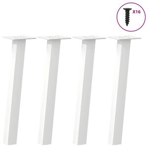 vidaXL Gambe per tavolino da caff&egrave; 4 pz Bianche 30 cm Acciaio