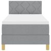 vidaXL Letto a Sorgente LED Grigio chiaro 80 x 200 cm Tessuto