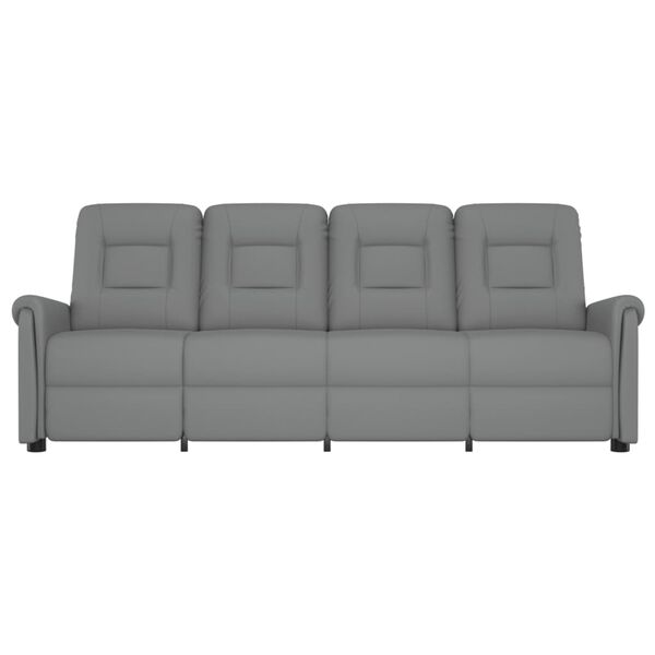 vidaXL Poltrona Massaggiante Reclinabile a 4 Posti Grigia Similpelle